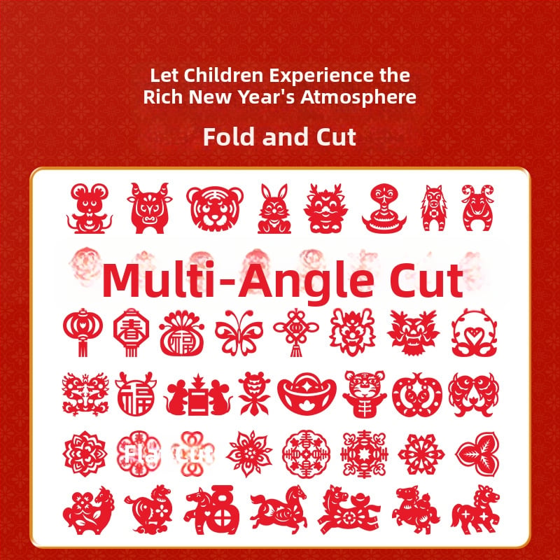 Okno papierový výrez zo zverokruhu, ryžový papier, ručná práca, čínsky štýl, Rok Koňa