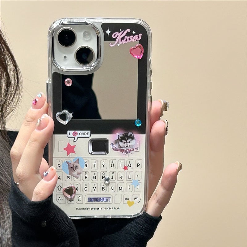 Θήκη iPhone με καθρέφτη μακιγιάρ – TPU ματ φινίρισμα, ανθεκτική στις πτώσεις, αντι-αποτυπώματα, δυνατότητα προσαρμογής