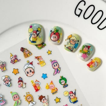Стикер за маникюр – 3D релеф със звезди в карикатурен стил за DIY украса на телефонен кейс (Пластмаса; Карикатурен модел; Прост стил; За обикновени потребители)
