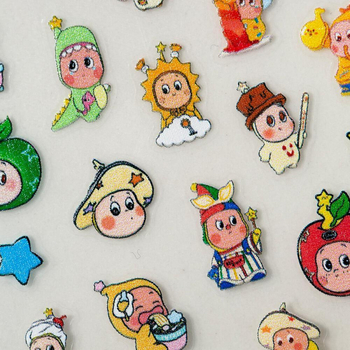 Стикер за маникюр – 3D релеф със звезди в карикатурен стил за DIY украса на телефонен кейс (Пластмаса; Карикатурен модел; Прост стил; За обикновени потребители)