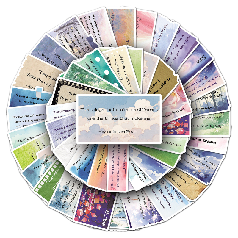 Munuo Autocolante autoadezive: 50 replici clasice din filme și fraze personalizate pentru filme/TV, pentru chitară, birou, frigider și cameră. Stil: drăguț; Model: replici clasice din filme, periferice de film/TV; Tehnică: imprimare, offset