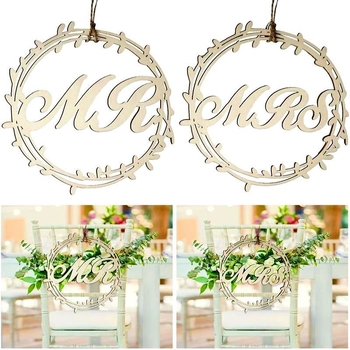 Semne metalice Mr/Mrs pentru scaunele de nuntă, pandantive pentru spătarul scaunului, origine Jinhua, lansare iarnă 2024, stil ornamente auto