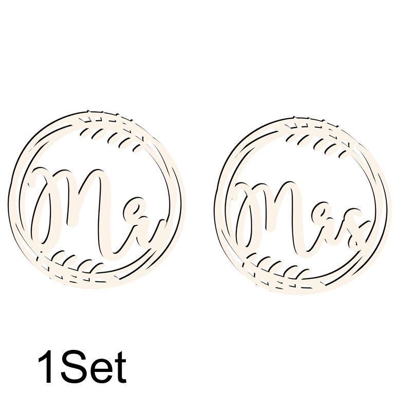 Semne metalice Mr/Mrs pentru scaunele de nuntă, pandantive pentru spătarul scaunului, origine Jinhua, lansare iarnă 2024, stil ornamente auto