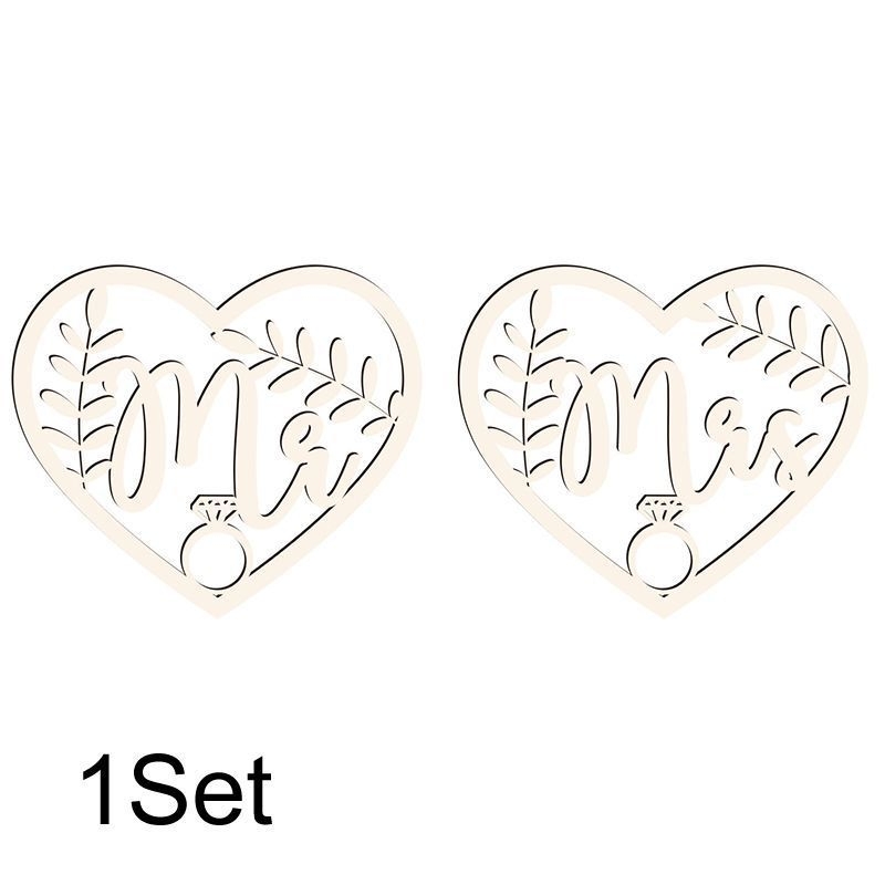 Semne metalice Mr/Mrs pentru scaunele de nuntă, pandantive pentru spătarul scaunului, origine Jinhua, lansare iarnă 2024, stil ornamente auto