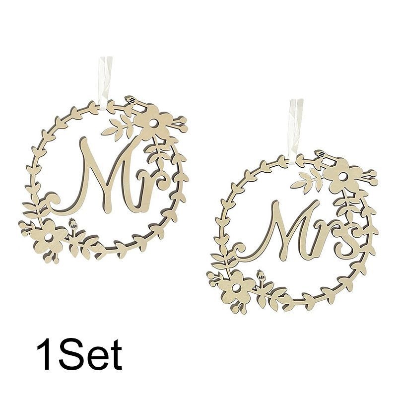 Semne metalice Mr/Mrs pentru scaunele de nuntă, pandantive pentru spătarul scaunului, origine Jinhua, lansare iarnă 2024, stil ornamente auto