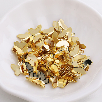 Accesorii pentru bijuterii DIY – pandantiv tridimensional de fluture pentru brățară și colier, aliaj; placare aur sau argint; acoperire în vid; stil INS; stil personalizat; iarna 2025