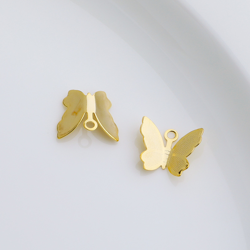 Accesorii pentru bijuterii DIY – pandantiv tridimensional de fluture pentru brățară și colier, aliaj; placare aur sau argint; acoperire în vid; stil INS; stil personalizat; iarna 2025