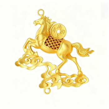 DIY Bakreni privjesak za auto s resicama – Motiv: Kon koji hoda po letećoj lastavici, Originalni dizajn (DIY Accessories, Copper, Electroplating, Pattern: Horse Treading on a Flying Swallow, Original Design)