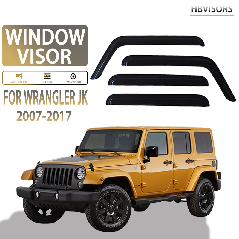 Visier pentru geamul Jeep Wrangler JK (2007-2017) – Rain Eyebrow, Material PC, Personalizare