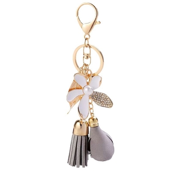 Breloc cu frunze florale și ciucuri pentru genți și mașini — aliaj, placare electroplatină, formă: pandantiv pentru bagaje, stil: fashion pentru purtare zilnică