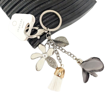 Breloc cu frunze florale și ciucuri pentru genți și mașini — aliaj, placare electroplatină, formă: pandantiv pentru bagaje, stil: fashion pentru purtare zilnică