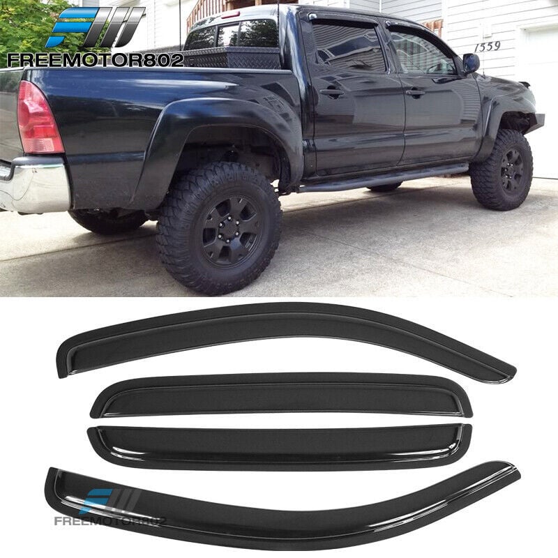 Akril ablakesővédő Toyota Tacoma 2005-2015 Double Cab, 3M ragasztóval szerelve, 4 darabos készlet