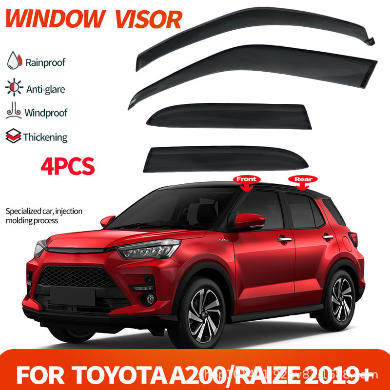 Автомобилни дъждобрани за прозорци Toyota Raize GR (2019-2023+), инжекционно формирана полистирол, монтаж със специално лепило