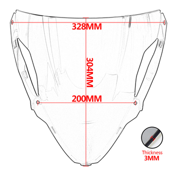 Prednje vjetrobransko staklo za Kawasaki Ninja ZX-6R ZX636 2024-2025 — PC plastika, injekcijsko oblikovanje