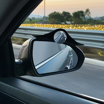 Beckain Автомобилно огледало за обратно виждане с дъждовна козирка, малко кръгло огледалце, интегриран отражател, огледало за слепи зони, универсална съвместимост