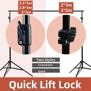 Háttérállvány fényképezéshez – összecsukható, portré- és ruházati fotózáshoz; anyag: alumínium-magnézium ötvözet; súly: 2,5 kg; modell: 2020