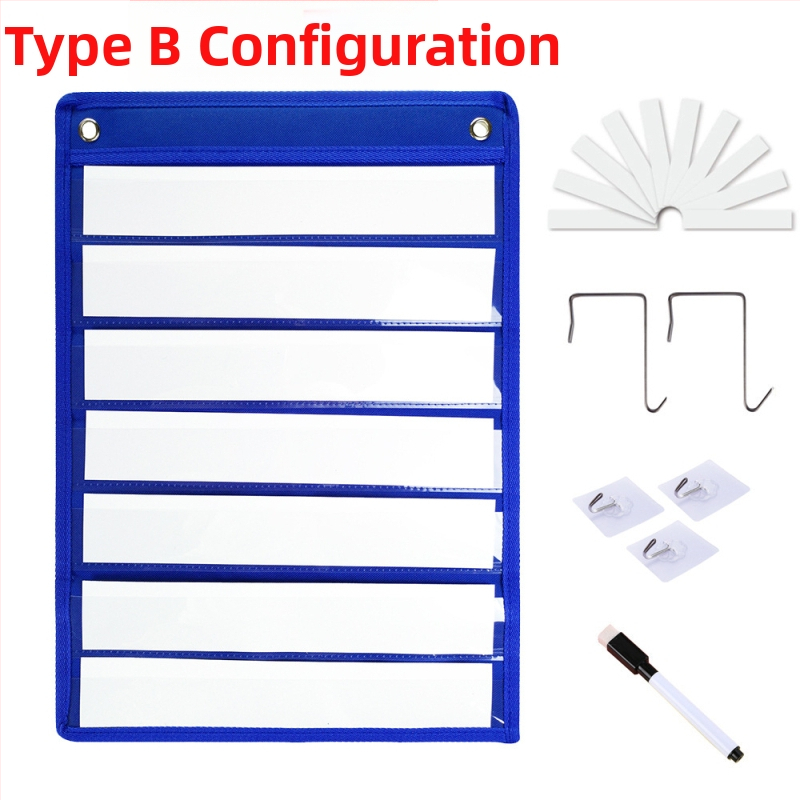 Κρεμαστή τσάντα αποθήκευσης καρτών, 7-στρώσεων PET κατασκευή, πολυεστέρα,μοντέλο BE-GD019-2, πολυχρηστική αποθήκευση τοίχου/γραφείου