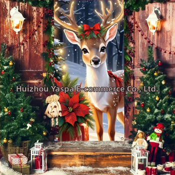 Textilné pozadie pre vianočné fotenie s jeleňom - Polyester, 140 g, na scénické snímky