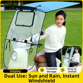 Sklopiteľný dážď kryt pre elektrický motocykel; Materiál: Oxford látka; Pôvod: Zhejiang; Import: Nie