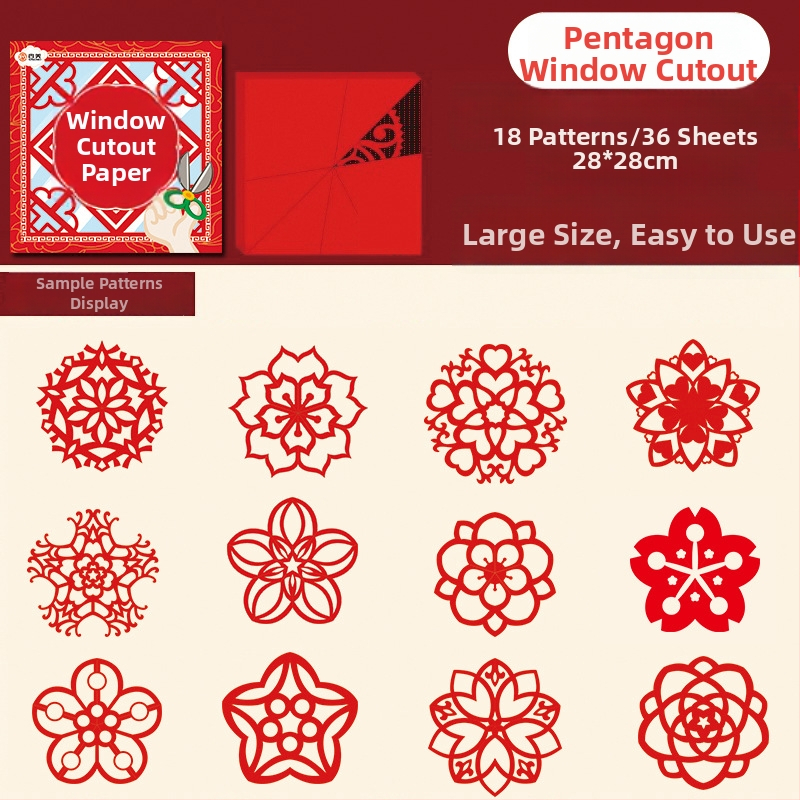 Rok hada – Oknová dekorácia z papierového výrezu – Čínskeho štýlu DIY sada, potlačený papier, OPP vrecko, Xingmei