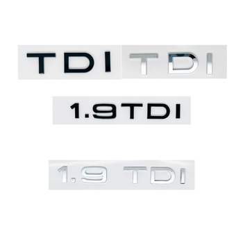 Audi TDI logotip slovima i oznakom zapremnine motora — dekorativna naljepnica za karoseriju za Audi modele A1, A3, A5, A4L, A6L, 8x3 cm