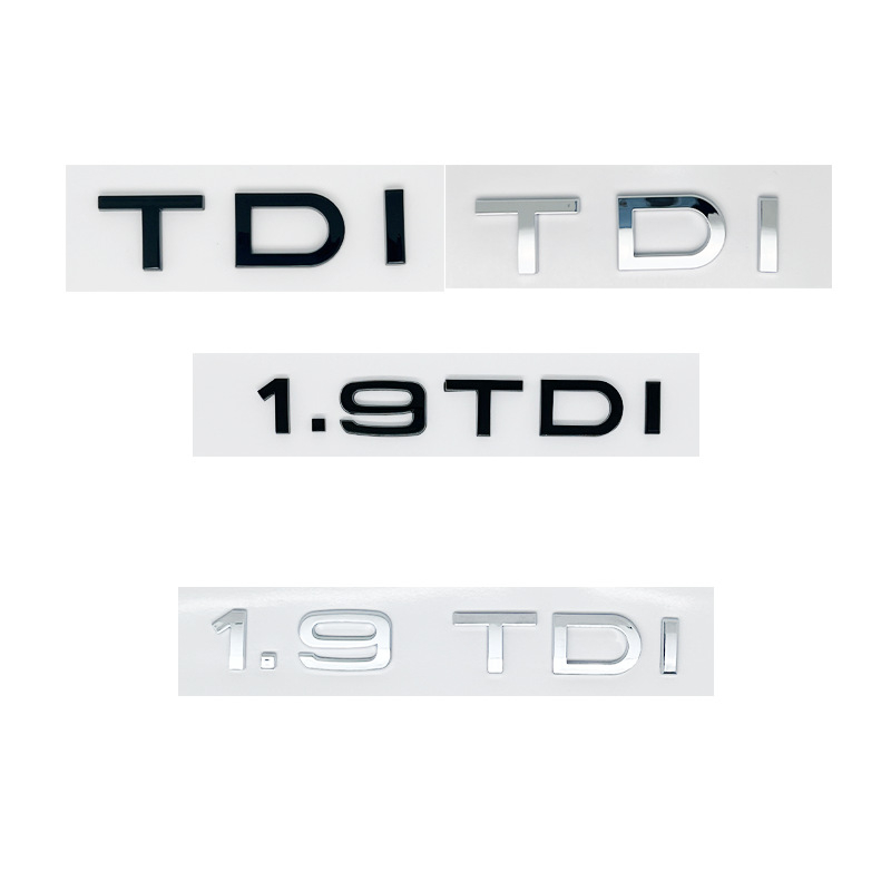 Audi TDI logotip slovima i oznakom zapremnine motora — dekorativna naljepnica za karoseriju za Audi modele A1, A3, A5, A4L, A6L, 8x3 cm