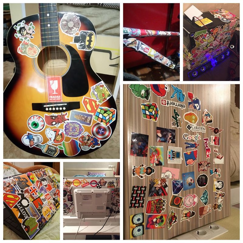 PVC αυτοκόλλητα καφέ γκράφιτι – σετ 50 φύλλα αυτοκόλλητων, προσαρμοστικά, με μοτίβα κούπα καφέ και κόκκοι καφέ, κατάλληλα για φορητούς υπολογιστές, αποσκευές, κιθάρες, σκέιτμπορντ, μοτοσικλέτες και αυτοκίνητα.