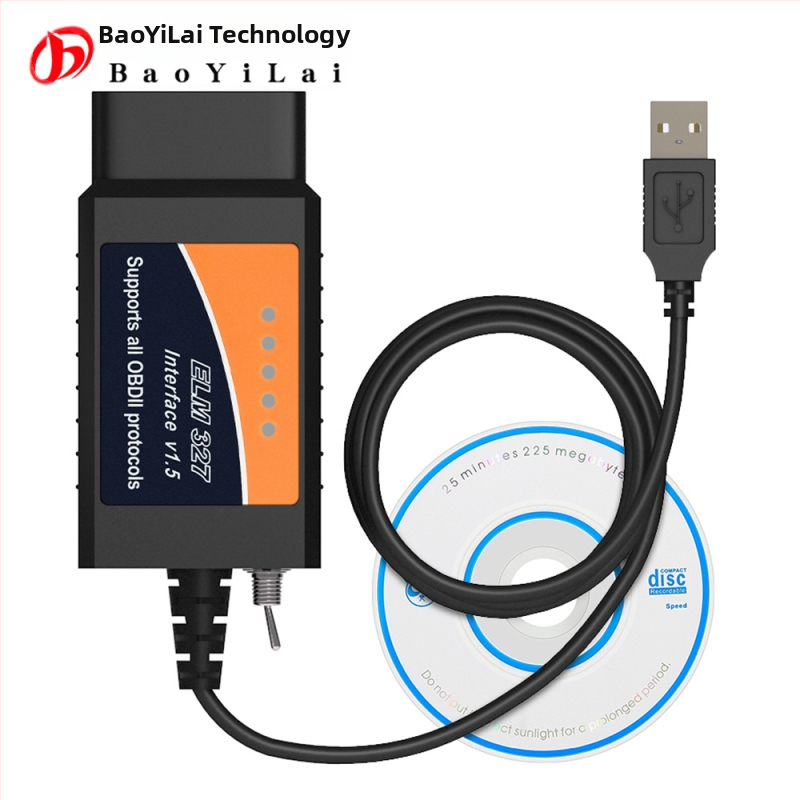 OBD-II USB diagnostický kábel ELM327 pre Ford Focus – FT232RL, FoCCCus model, 9–16V, 20–80°C