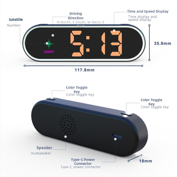 Bezdrôtový HUD do auta, Head-Up displej, Beidou a GPS vstup, USB napájanie, model K15, typ 005, univerzálna kompatibilita