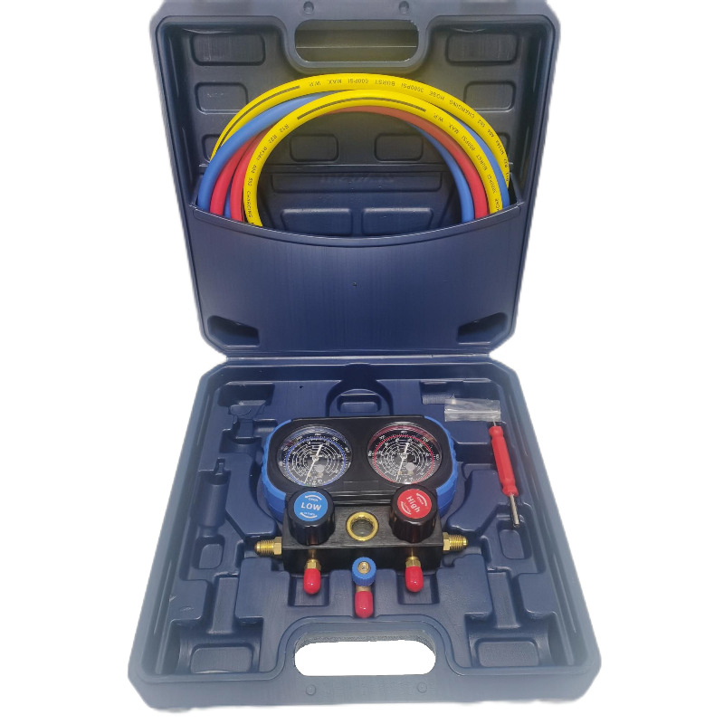 ZS-1003 Manometru cu diafragmă pentru climatizare auto, set cu două manometre, conectare filet, diametru nominal 70 mm, intervale de presiune: înalt 0-35 și jos 1-18.