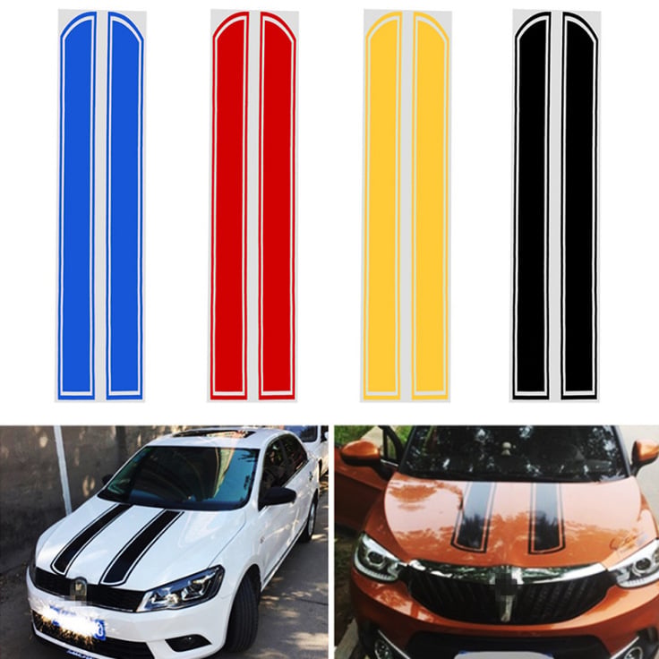 Naljepnica za poklop motora s dizajnom oštrica – PVC, snažno prianjanje, širina 24 cm