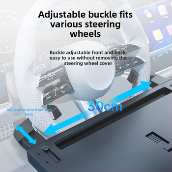 Malý stolík do auta na volante — viacúčelový, skladací, plast, nástenná inštalácia, Waytogrow