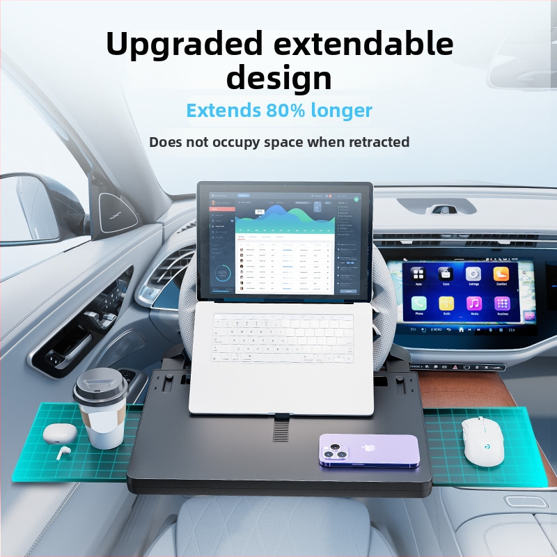 Malý stolík do auta na volante — viacúčelový, skladací, plast, nástenná inštalácia, Waytogrow