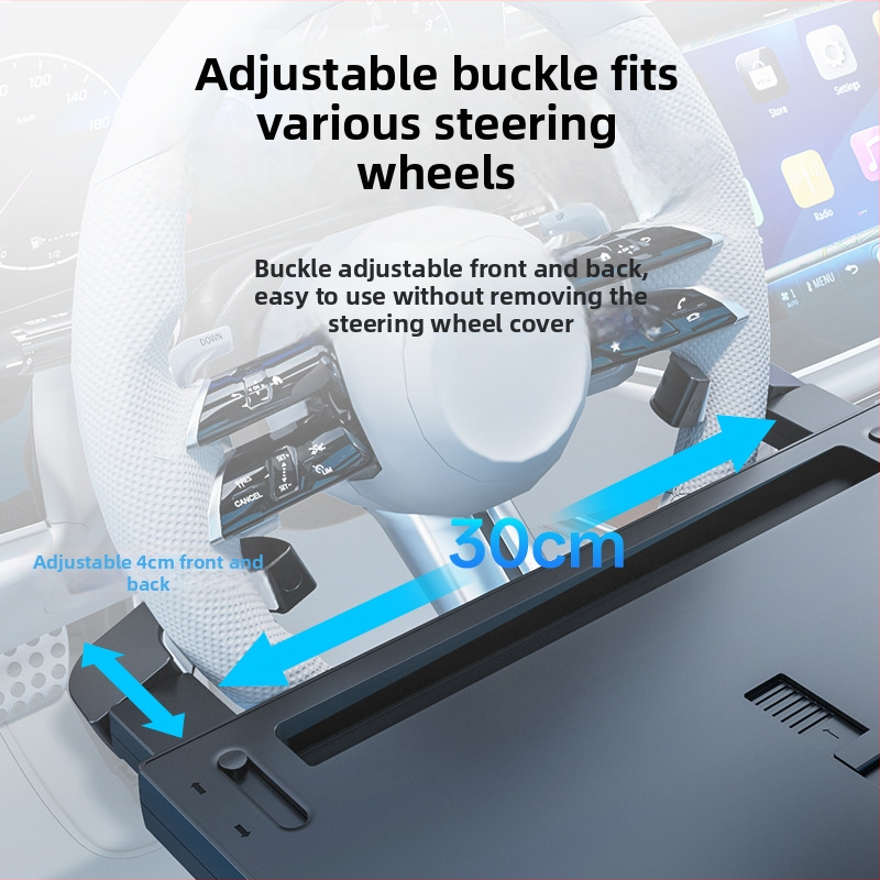 Malý stolík do auta na volante — viacúčelový, skladací, plast, nástenná inštalácia, Waytogrow