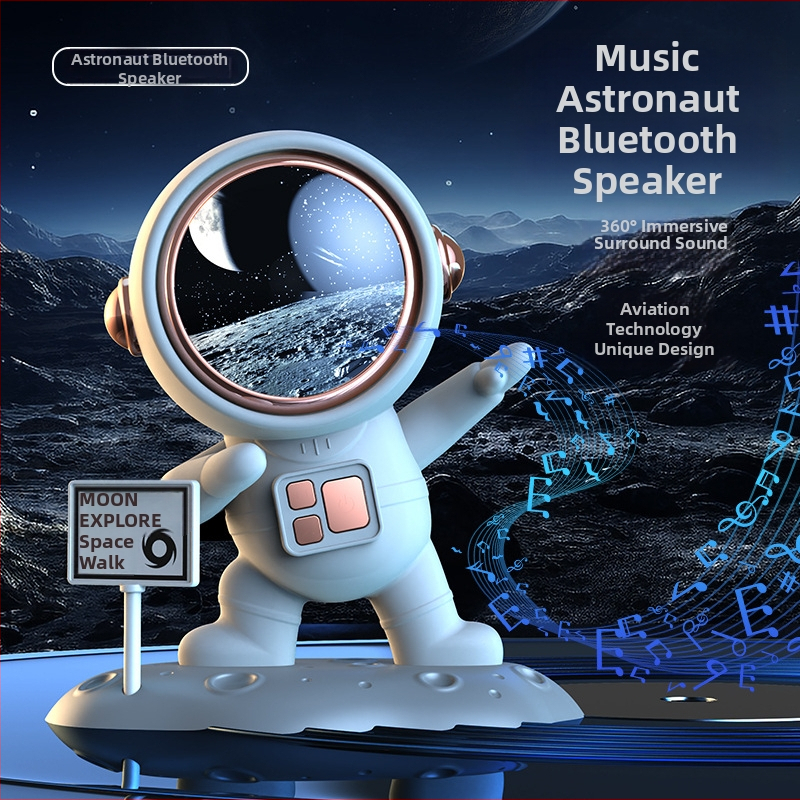 Astronaut Bluetooth zvučnik – 5W izlaz, Bluetooth 5.0, ugrađena baterija 1000–1200 mAh, frekvencijski raspon 20 Hz–20 kHz, domet 5 m, stolna dekoracija