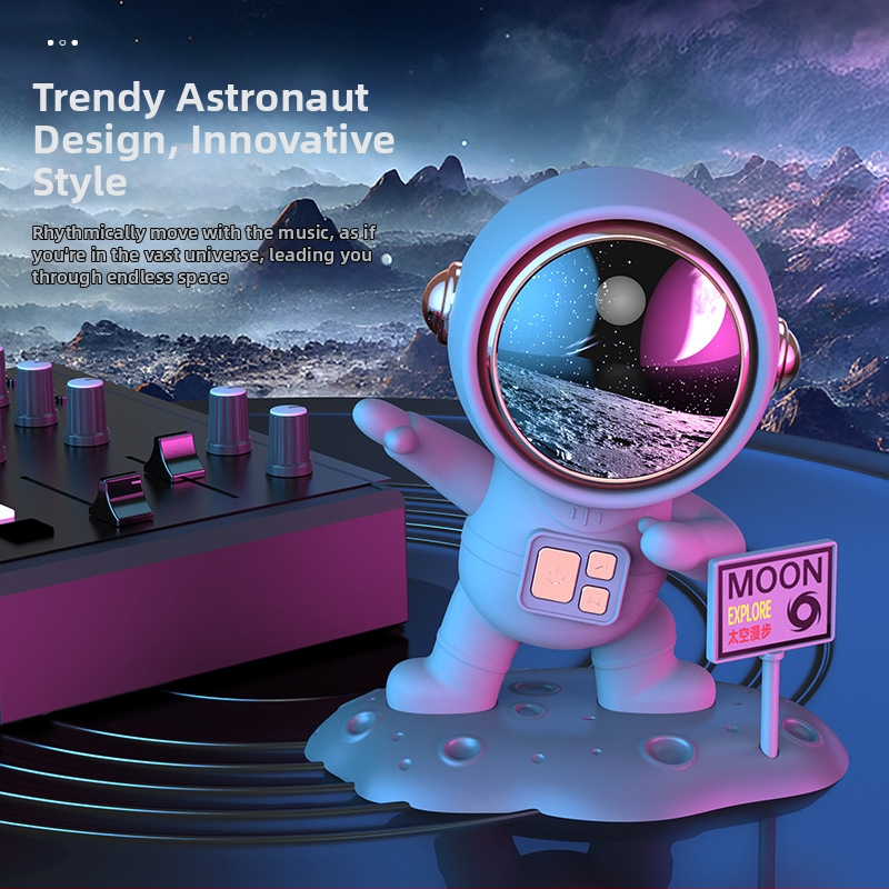 Astronaut Bluetooth zvučnik – 5W izlaz, Bluetooth 5.0, ugrađena baterija 1000–1200 mAh, frekvencijski raspon 20 Hz–20 kHz, domet 5 m, stolna dekoracija