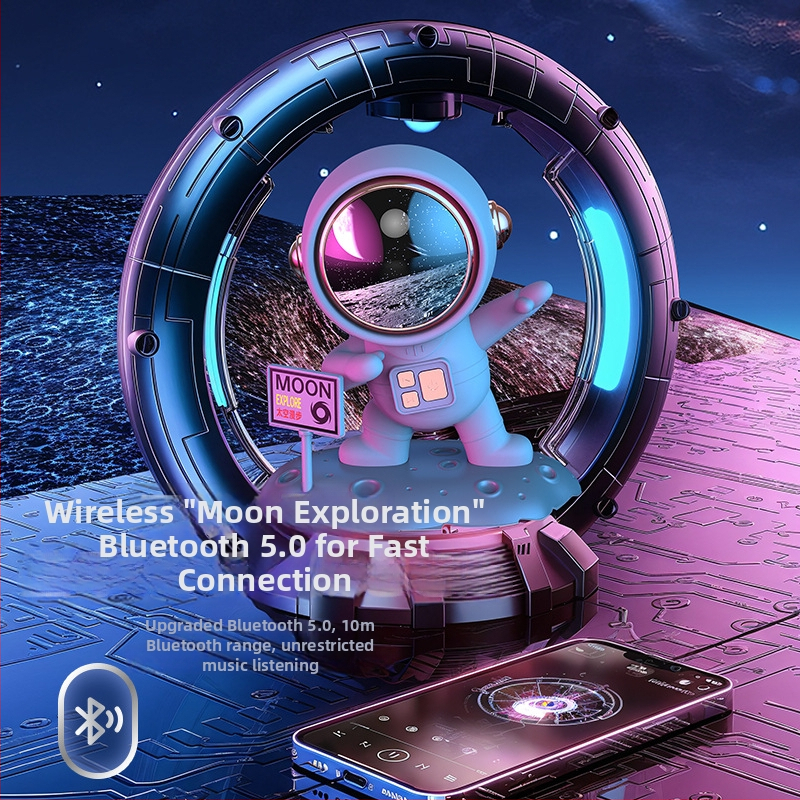 Astronaut Bluetooth zvučnik – 5W izlaz, Bluetooth 5.0, ugrađena baterija 1000–1200 mAh, frekvencijski raspon 20 Hz–20 kHz, domet 5 m, stolna dekoracija
