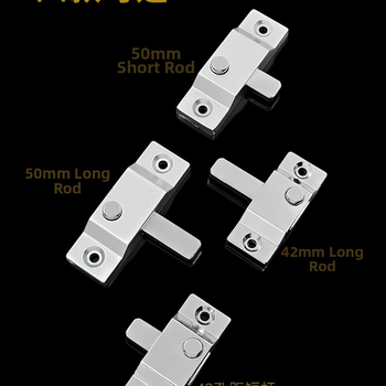 Posuvná dverová zámka s hrubším pružinovým kolíkom, univerzálna kompatibilita, stredový zámok proti vlámaniu, model 985