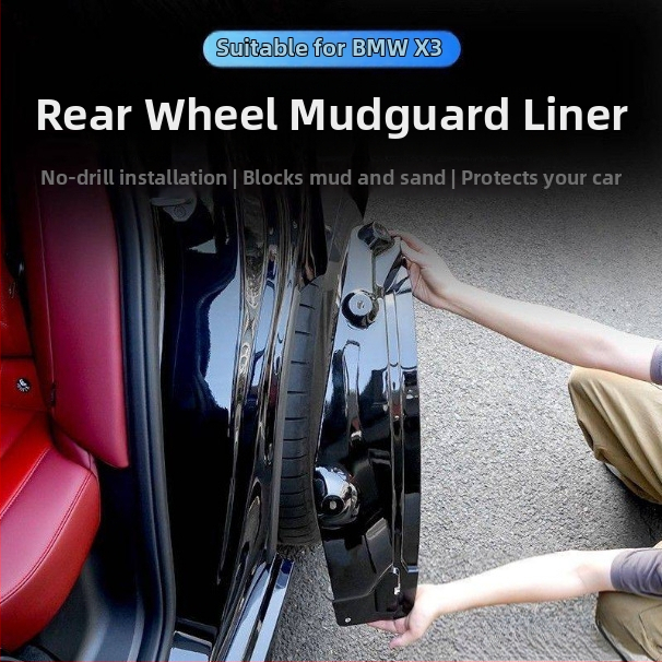 Zadná vnútorná výstelka blatníka pre BMW X3 - 2 diely, mäkký plast