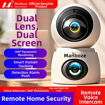 Belső vezeték nélküli kettős kamera rendszer, 4G, éjszakai látás, WiFi, 360° panoráma, távoli hozzáférés