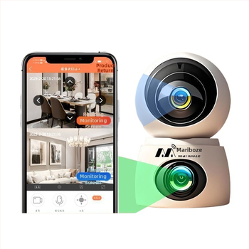 Belső vezeték nélküli kettős kamera rendszer, 4G, éjszakai látás, WiFi, 360° panoráma, távoli hozzáférés