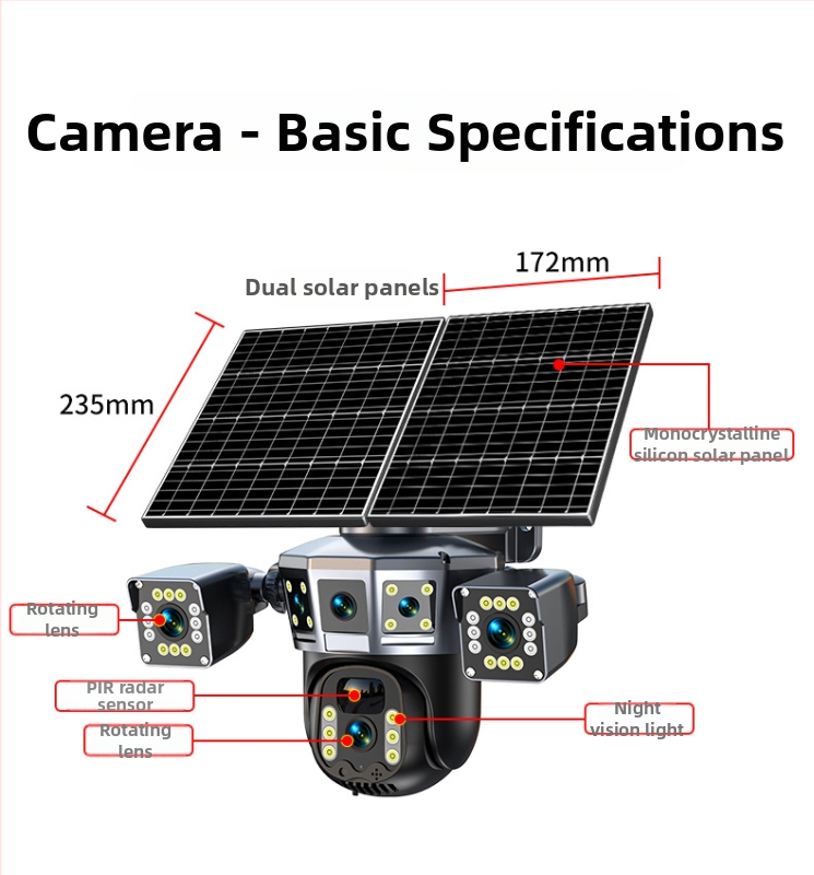 Cameră IP wireless pentru exterior, monitorizare de la distanță prin telefon, alimentată de la rețea, rezistentă la intemperii, 1080p vedere de noapte
