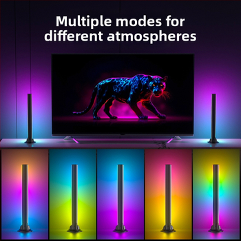 RGB ambientné svetlo na stôl s USB napájaním, ovládanie diaľkovým a cez aplikáciu, montáž stĺpovitá, OEM kompatibilný (USB napájanie; Ovládanie diaľkovým ovládačom a aplikáciou; Montáž stĺpovitá; OEM kompatibilný)