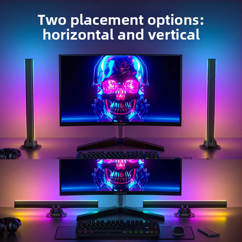 RGB ambientné svetlo na stôl s USB napájaním, ovládanie diaľkovým a cez aplikáciu, montáž stĺpovitá, OEM kompatibilný (USB napájanie; Ovládanie diaľkovým ovládačom a aplikáciou; Montáž stĺpovitá; OEM kompatibilný)