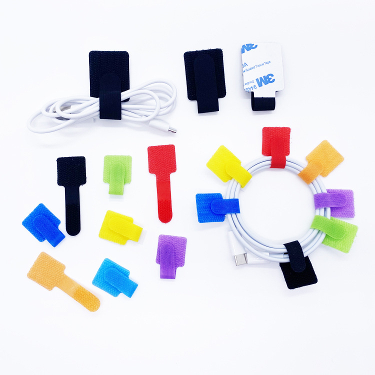 Bandă magică pentru gestionarea cablurilor, nailon, amestec nailon-poliester, autoadezivă, pentru cabluri de calculator