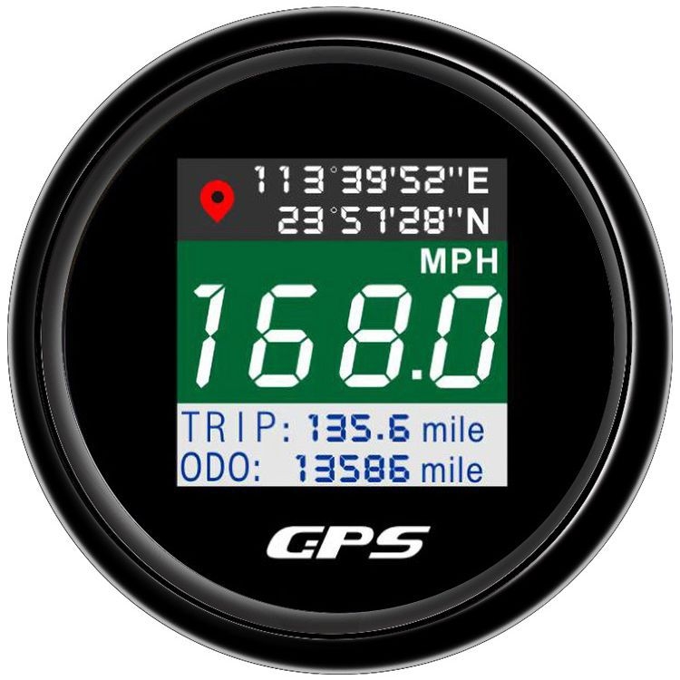 Speedometer GPS pentru mașini, camioane, nave și ambarcațiuni | Model DYZK-1012, 12V/24V universal, oțel inoxidabil 316 + ABS, 105 g