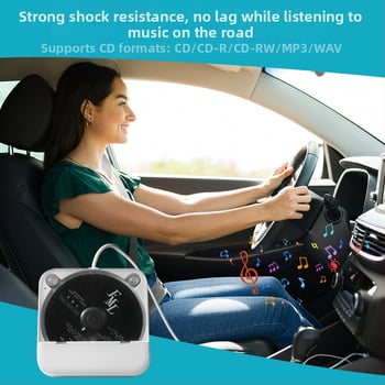 Autó CD lejátszó KC-606, CD lejátszás, 5V, ABS ház, tálcás lemezbetöltő mechanizmus