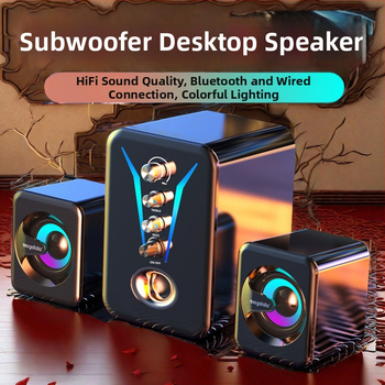Bluetooth stolni zvučnik za računar i kućnu upotrebu, s subwooferom, visokokvalitetan zvuk, velik volumen, IPX7