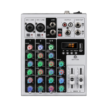 Mixer Bluetooth Yaflt pentru karaoke, cu efect de reverber, 4 canale