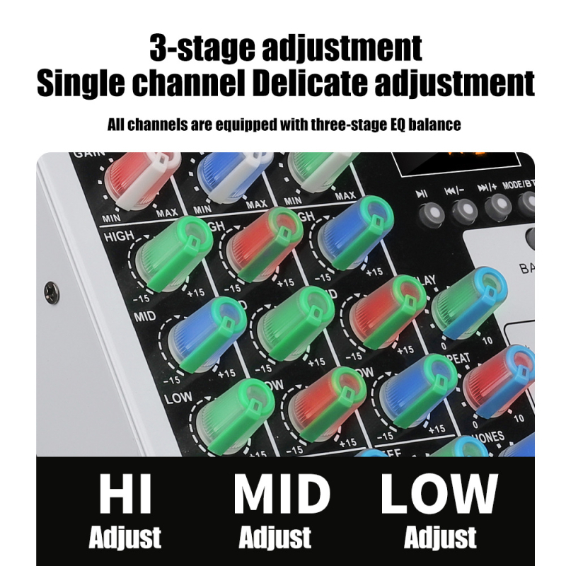 Mixer Bluetooth Yaflt pentru karaoke, cu efect de reverber, 4 canale